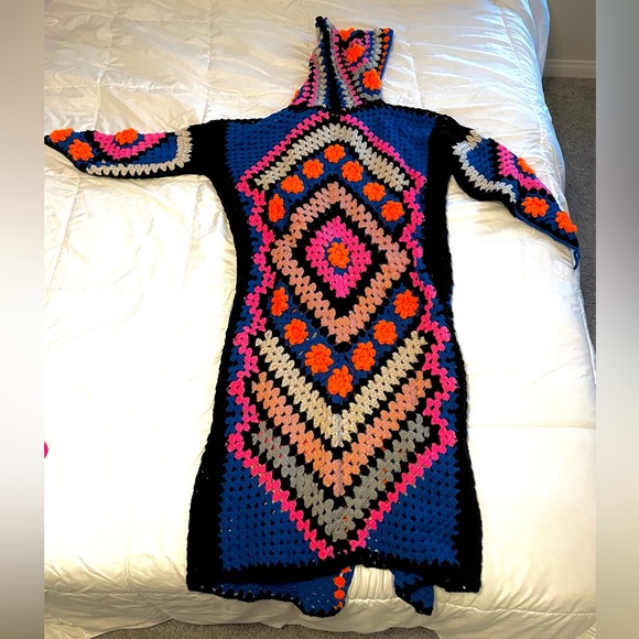 Colorful Crochet Long Cardigan - Picture 5 of 5